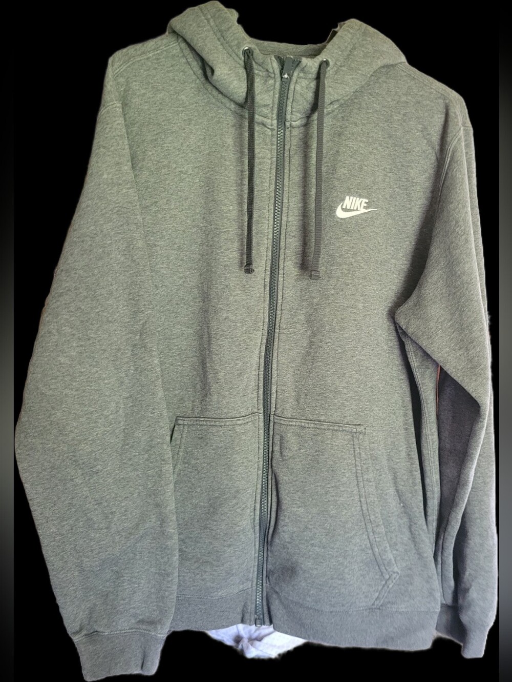 Nike Gray Full-Zip Hoodie with Hood